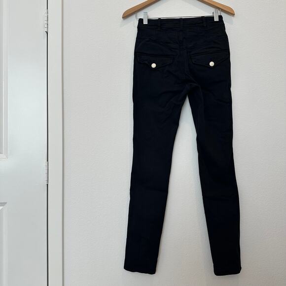 Isabel Marant black mid-rise skinny jeans button flap pockets FR 36 US small - Picture 3 of 6